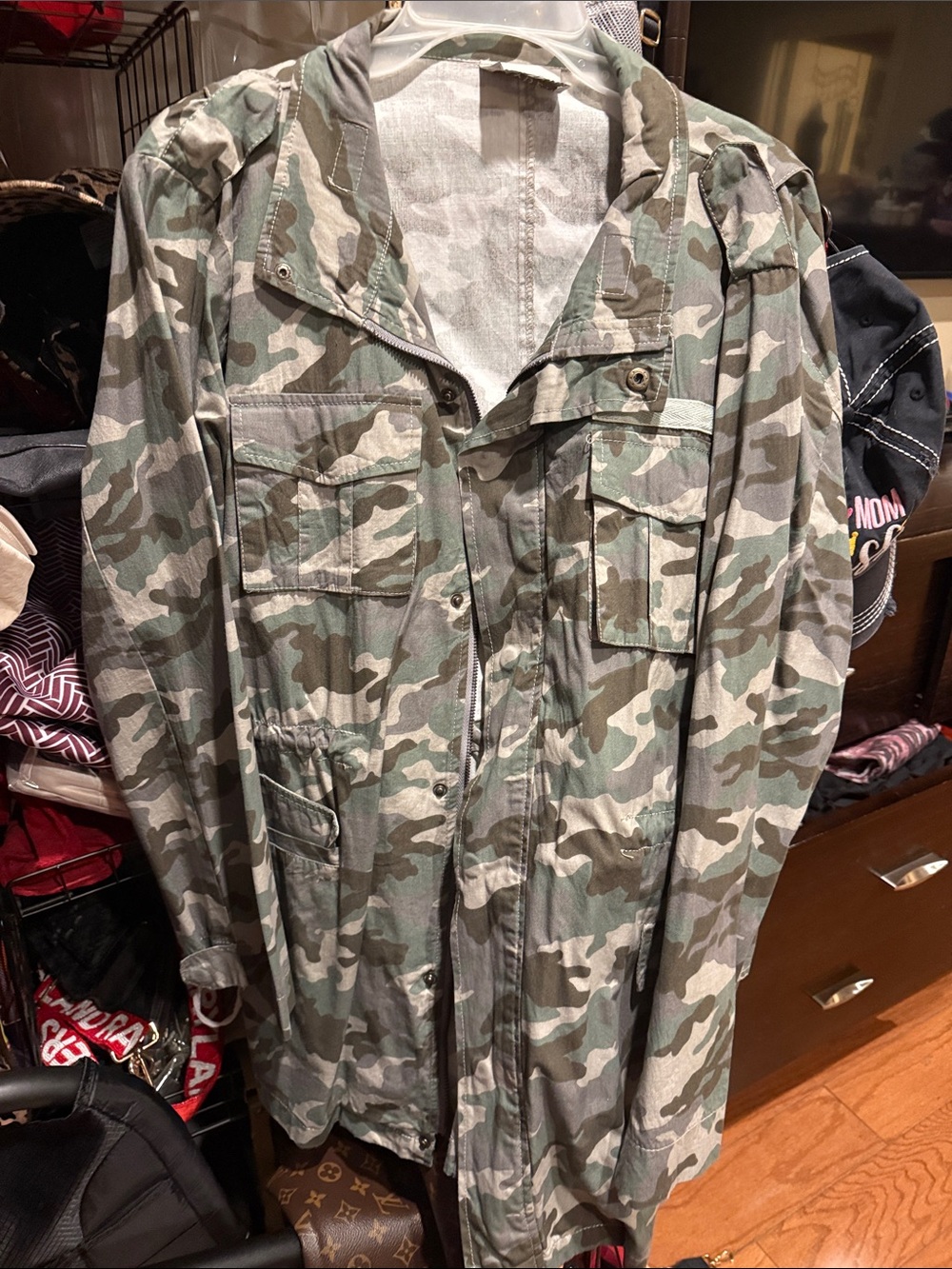 Women's Camouflage Utility Jacket - Green Camo